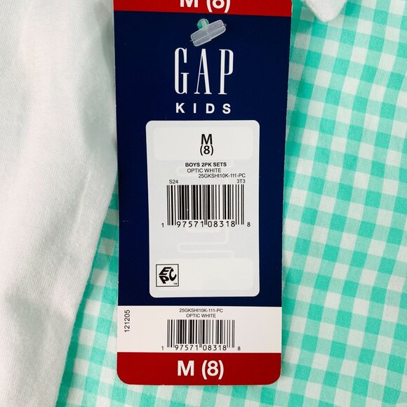 GAP Kids Boy's M 2-pc Short Sleeve Tee and Long Sleeve Button Down Shirt M 8 - Picture 9 of 9